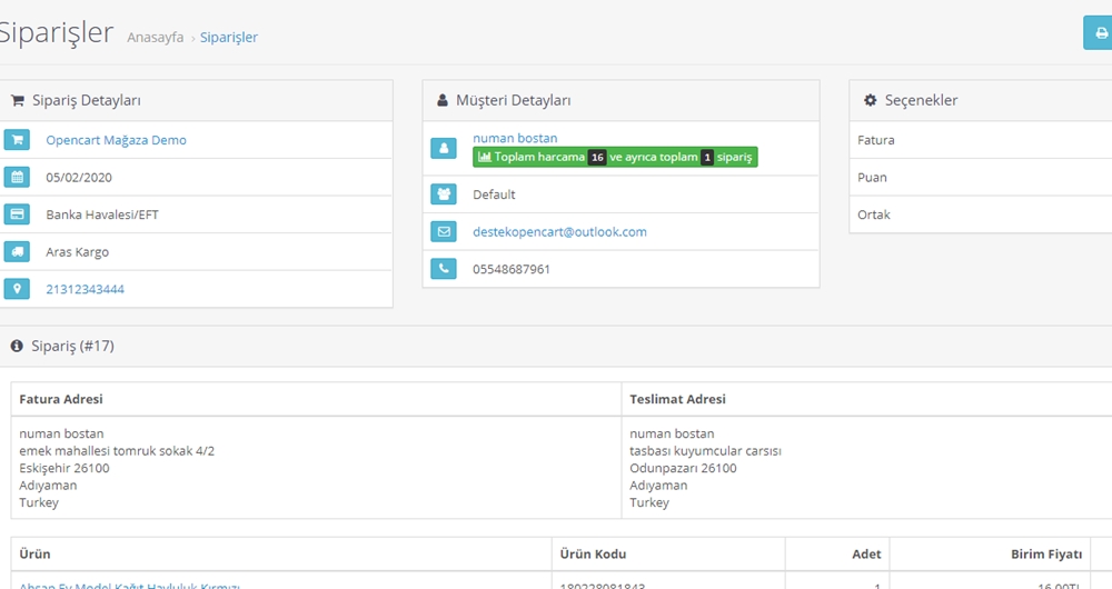 Opencart Müşterilerinizin Benzer Siparişler Verdiğini ve Kaç adet sipariş verdiğini detaylıca İnceleme 3